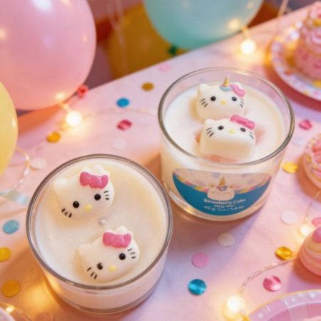 Strawberry Cute Kitty Candle, 140 g / 5 oz