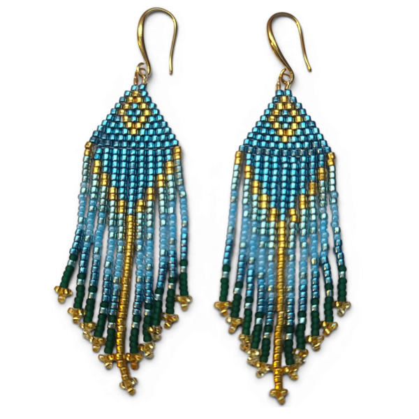 Seed Bead Fringe Earring