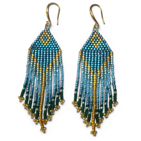 Seed Bead Fringe Earring