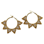 18K Gold Plated Beaded Hoop Earring