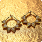 18K Gold Plated Beaded Hoop Earring