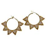 18K Gold Plated Beaded Hoop Earring