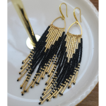 Fringe Earring Gold & Black