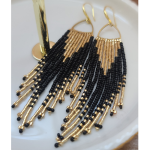 Fringe Earring Gold & Black