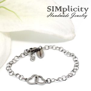 Hypoallergenic Bracelet with Interlocking Heart