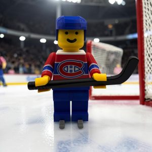 🏒🧱 Montreal Hockey Brick Man – 3D Printed Figure (22cm Tall) 🧱🏒