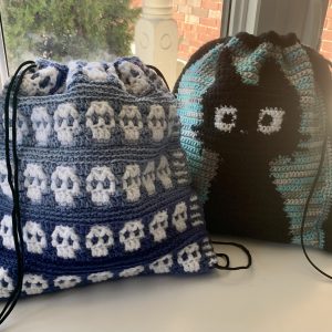 Drawstring Bag | Crochet Backback with Durable Lining