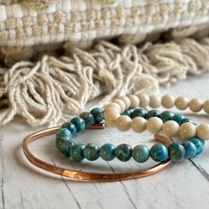 Bracelet Trio Gemstone and Copper Bracelet