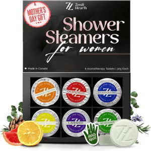 Zen & Hearth Shower Steamers Aromatherapy 6 Pack - Mother's Day Gift for Mom, Birthday Gifts for Women, Self Care, Relaxation