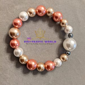 Large White Pearl Charm & Colourful Pearl Bracelet