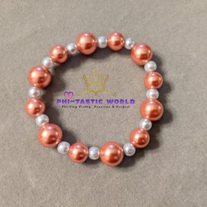 Orange & White Pearl Bracelet