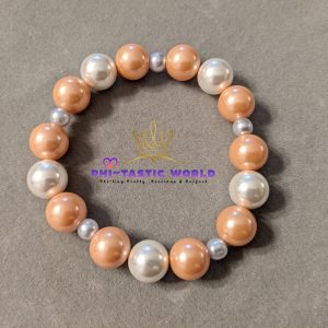 Peach & White Pearl Bracelet