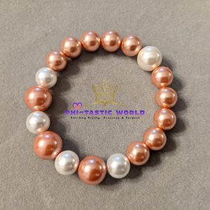 Light Brown Alternate & White Pearl Bracelet