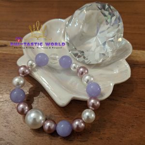 Lavender & Clear Crystals + Purple & White Pearl Bracelet
