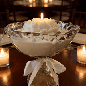 Wedding Party Table, White Peony Centerpiece Candle