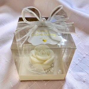Wedding Thank you Gift for guests - Rose with pearls Candle