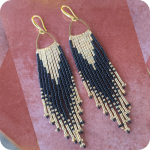 Fringe Earring Gold & Black