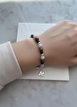 Ocean Jasper & Sterling Silver Clover Leaf Bracelet