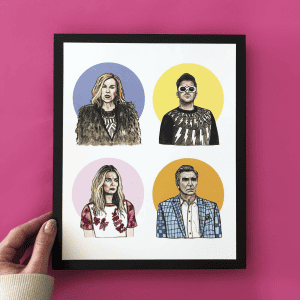 8x10 Schitts Creek Colourful Characters Print