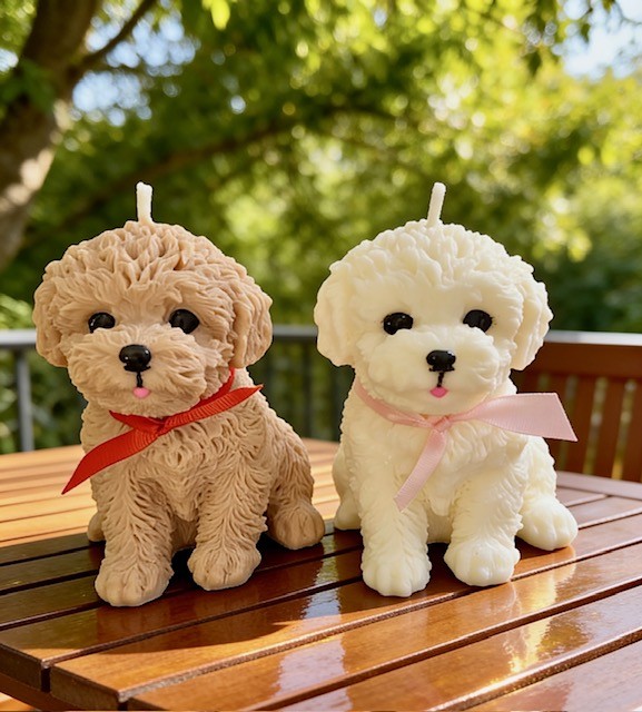 Puppy Candles "Biscuit Bean" and "Daisy Belle", 22 oz each / Soy wax