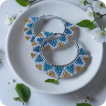 925 Sterling Silver Beaded Hoop Earring