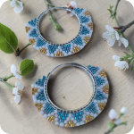 925 Sterling Silver Beaded Hoop Earring