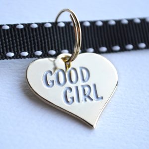 Gold Plated Good Girl Pet Tag