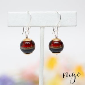 Amber-Blue Drop Earrings
