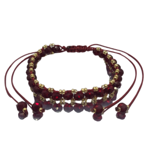 Dark Red Crystal Beads Bracelet