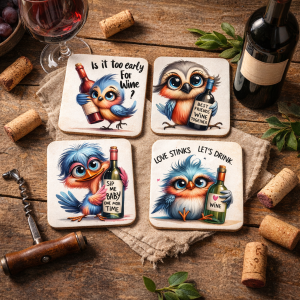 Feathered & Fermented Coaster Set