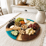 Round Walnut & Epoxy Resin Charcuterie Boards