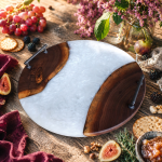 Round Walnut & Epoxy Resin Charcuterie Boards