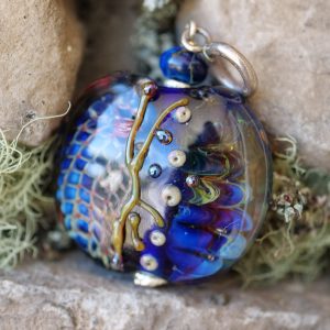 Ocean Dragon - Glass Pendant, Fantasy Necklace