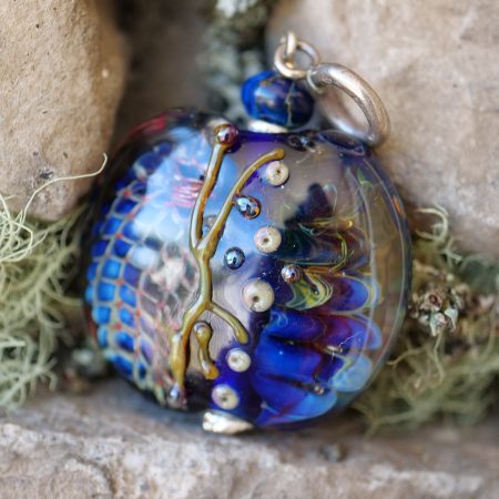 Ocean Dragon - Glass Pendant, Fantasy Necklace