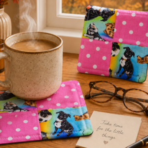 Playful Pups Patchwork Mug Rug Coaster