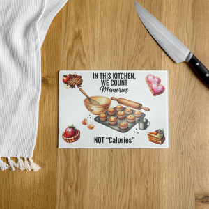 Memories Not Calories – Glass Cutting Board