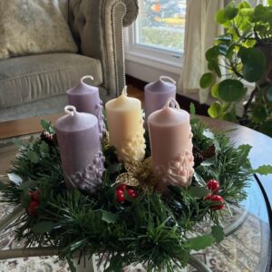 Advent Candle Set with Wreath (by Scents in Fields)