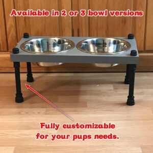 Industrial Elevated Dog Bowl Feeder: Customizable, Raised Pet Bowls