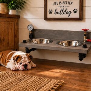 Floating dog bowl feeder bottom mount style new design with gauges