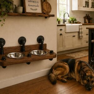 Industrial Floating Dog Bowl Feeder: Triple Top Mount