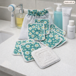 Handmade Reusable Face Wipes and Laundry Bag Set